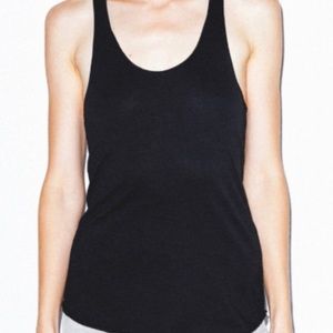 American Apparel 50/50 Raceback Black Tank Size XS